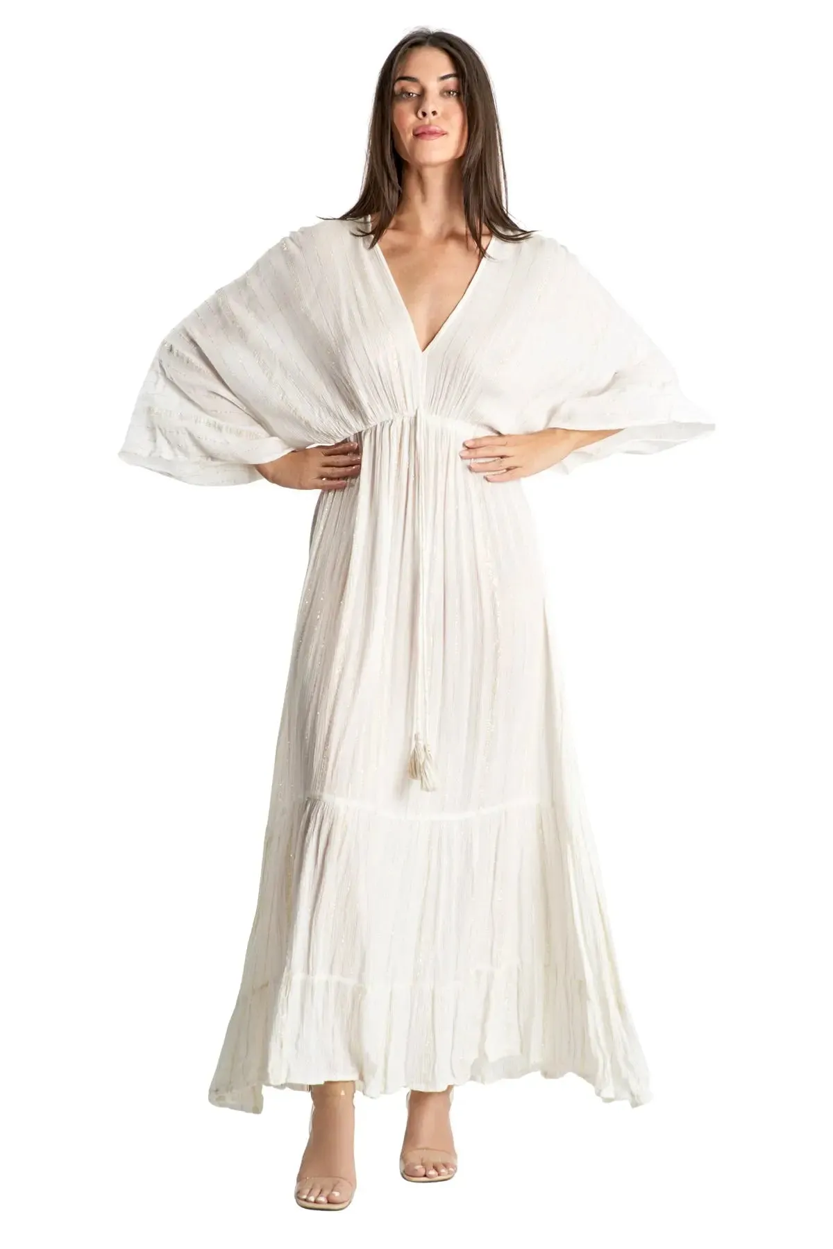 White Maxi Robe Resort Dress