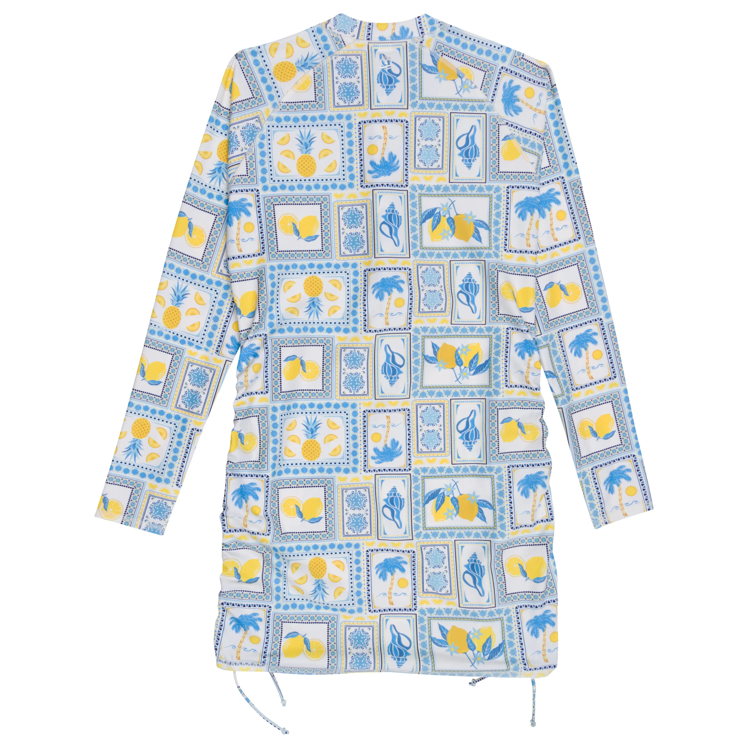 Women's Half Zip Swim Dress Cover Up | "Mediterranean Lemons"