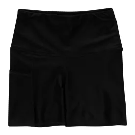 Women's Long Swim Bike Short with Pocket | “Black”