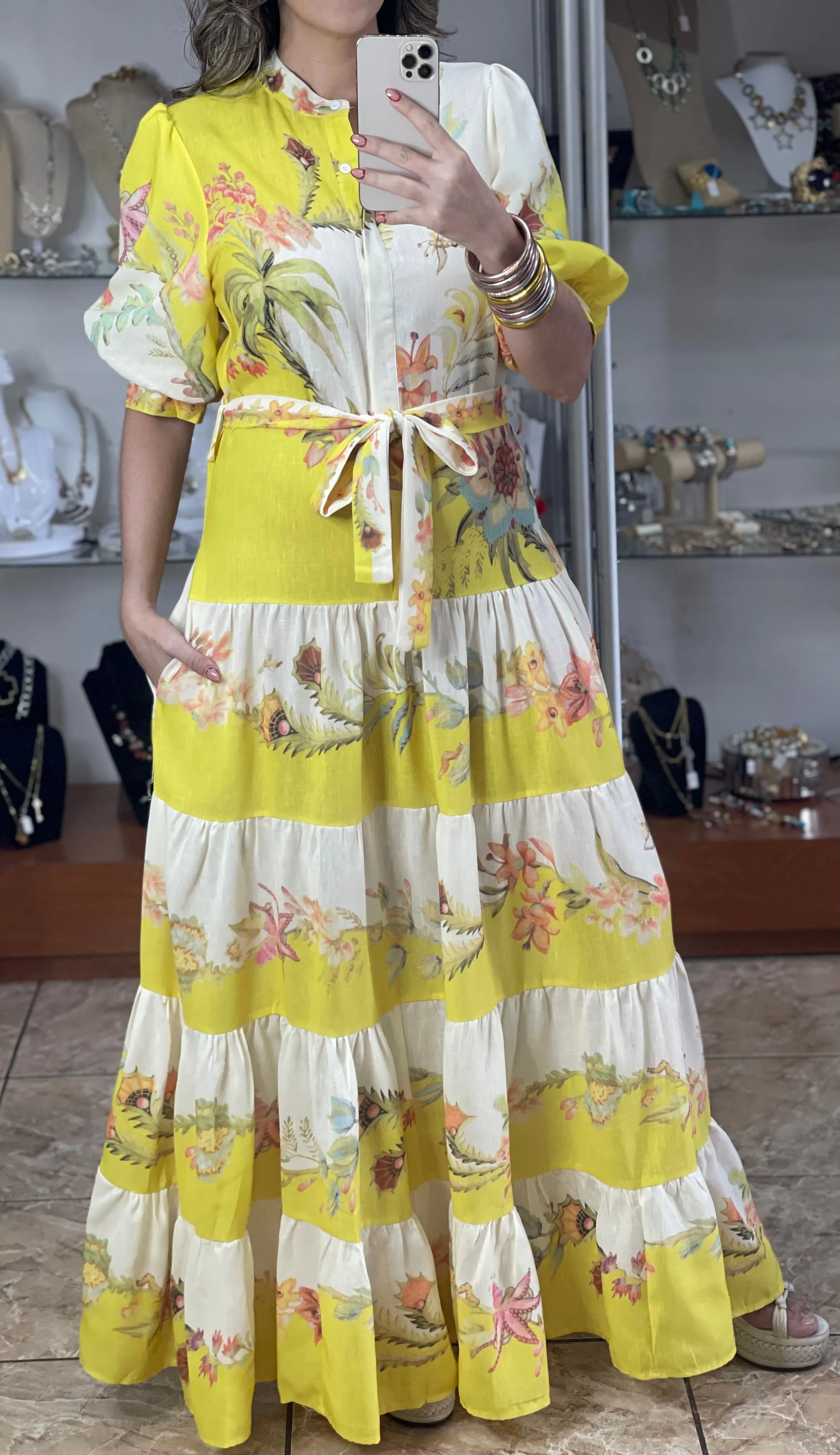 Yellow Floral Maxi Dress