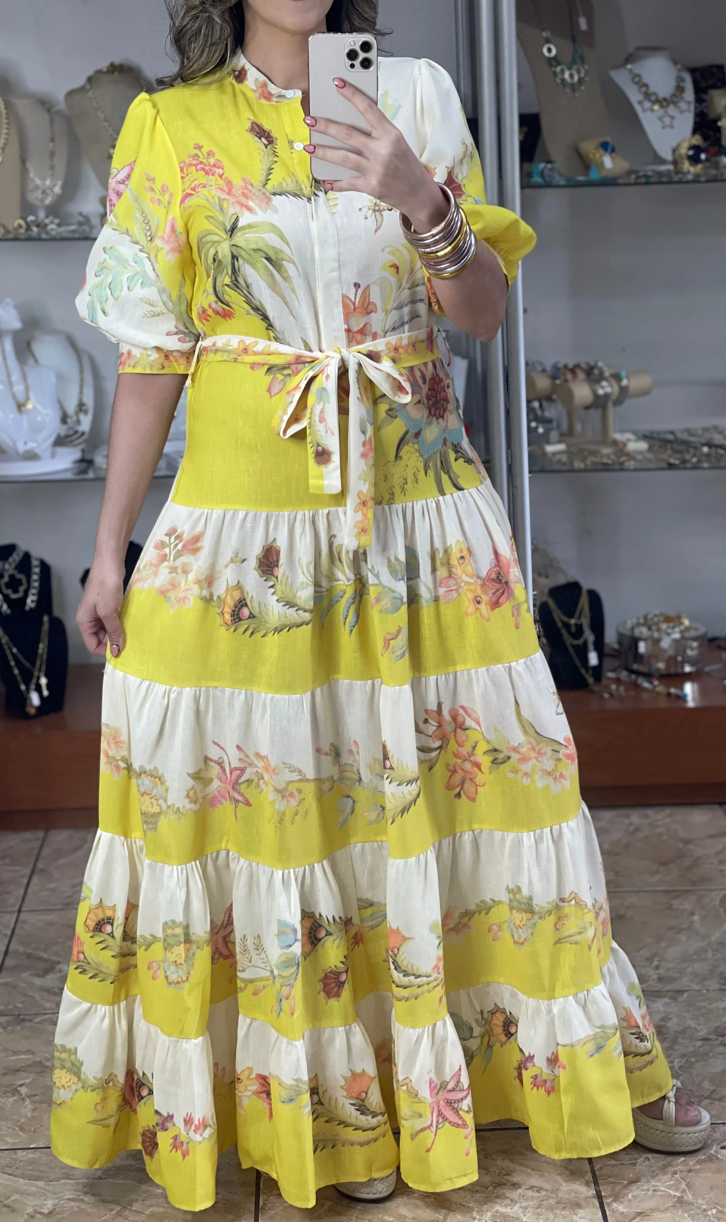 Yellow Floral Maxi Dress